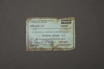 Certification Card, Recovered